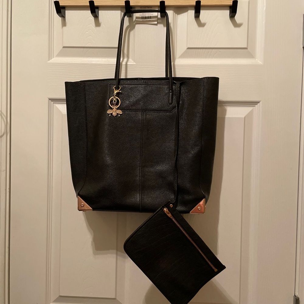 Alexander wang Black Leather Tote Bag with Pouch